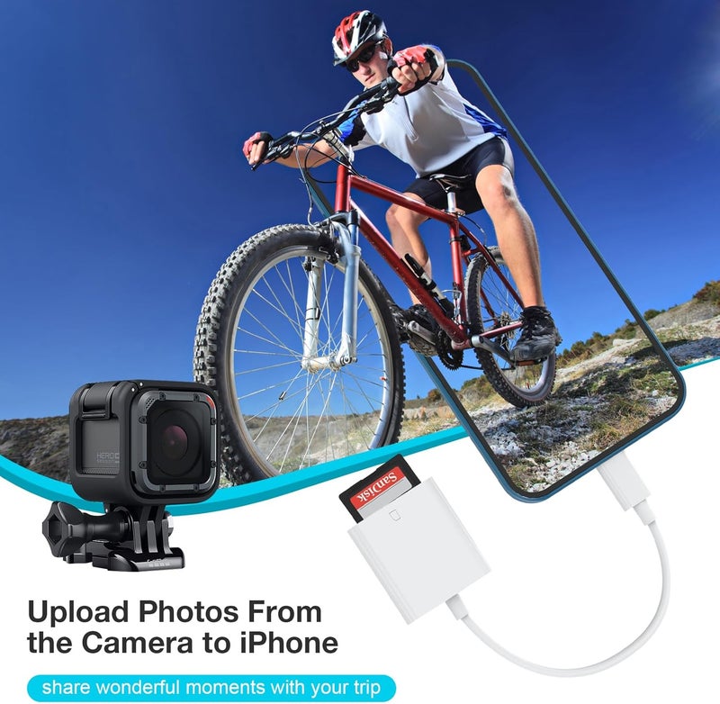 DCNETWORK Lightning to SD Card Camera Reader for iPhone iPad, Memory Card Reader Trail Camera Viewer SD Card Adapter for iPhone 12/11/XS/XR/X/8/7/iPad, Plug and Play - Image 4